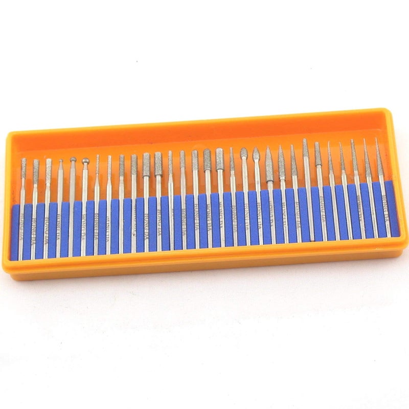 JINGLING Diamond Grinding Head Set Carving Bur Rotary Bit for Electric Nail Drill Shank 3/32" - Image 3
